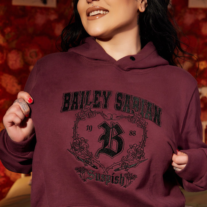 Bailey Sarian Dark Academia Wine Hoodie